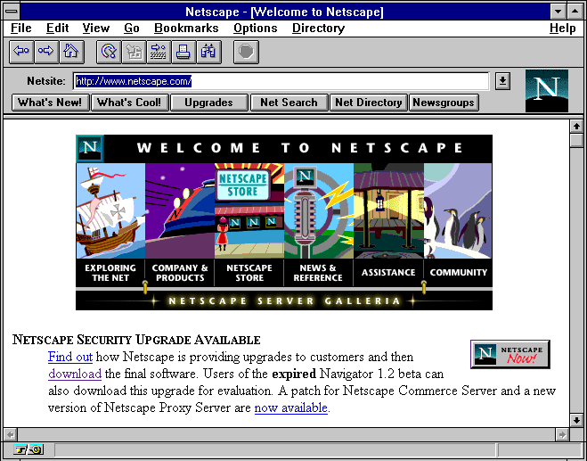 Netscape Navigator 1.2 Browser for Windows 3.1 (1995)